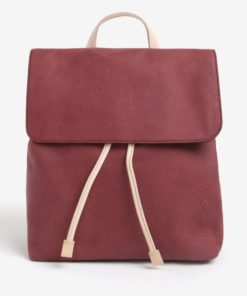 Vínový dámský kožený batoh ELEGA Glitter