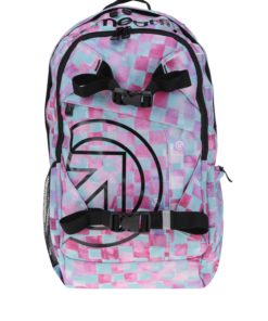 Zeleno-růžový dámský kostkovaný batoh Meatfly Basejumper 3 20 l