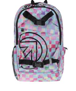 Zeleno-žluto-růžový dámský kostkovaný batoh Meatfly Basejumper 3 20 l
