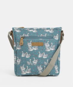 Zelená crossbody kabelka s motivem labutí Brakeburn