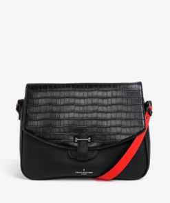 Černá kabelka přes rameno s ozdobnou klopou Paul´s Boutique Gillian