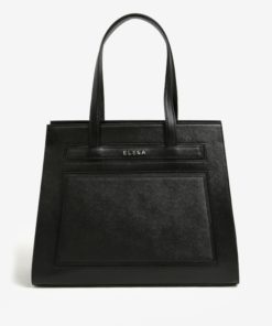 Černá kožená kabelka ELEGA Isabela
