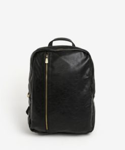 Černý batoh se zipy ve zlaté barvě Bobby Black