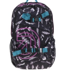 Černý dámský batoh s motivem pírek Meatfly Basejumper 3 20 l