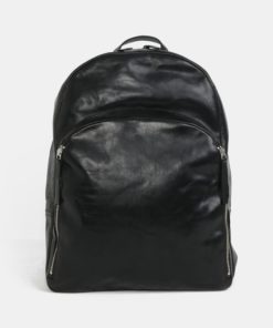 Černý dámský kožený batoh Vagabond Antibes