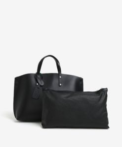 Černý dámský kožený shopper s pouzdrem 2v1 KARA