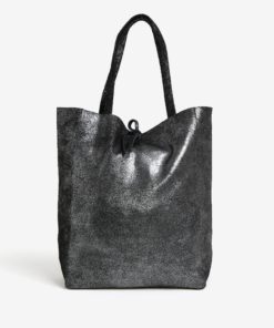 Černý třpytivý kožený shopper ZOOT Glitter