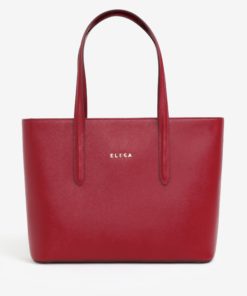 Červená kožená kabelka přes rameno ELEGA Simone