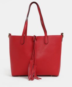 Červený kožený shopper s pouzdrem 2v1 ZOOT