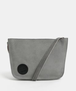 Šedá kožená crossbody kabelka ELEGA