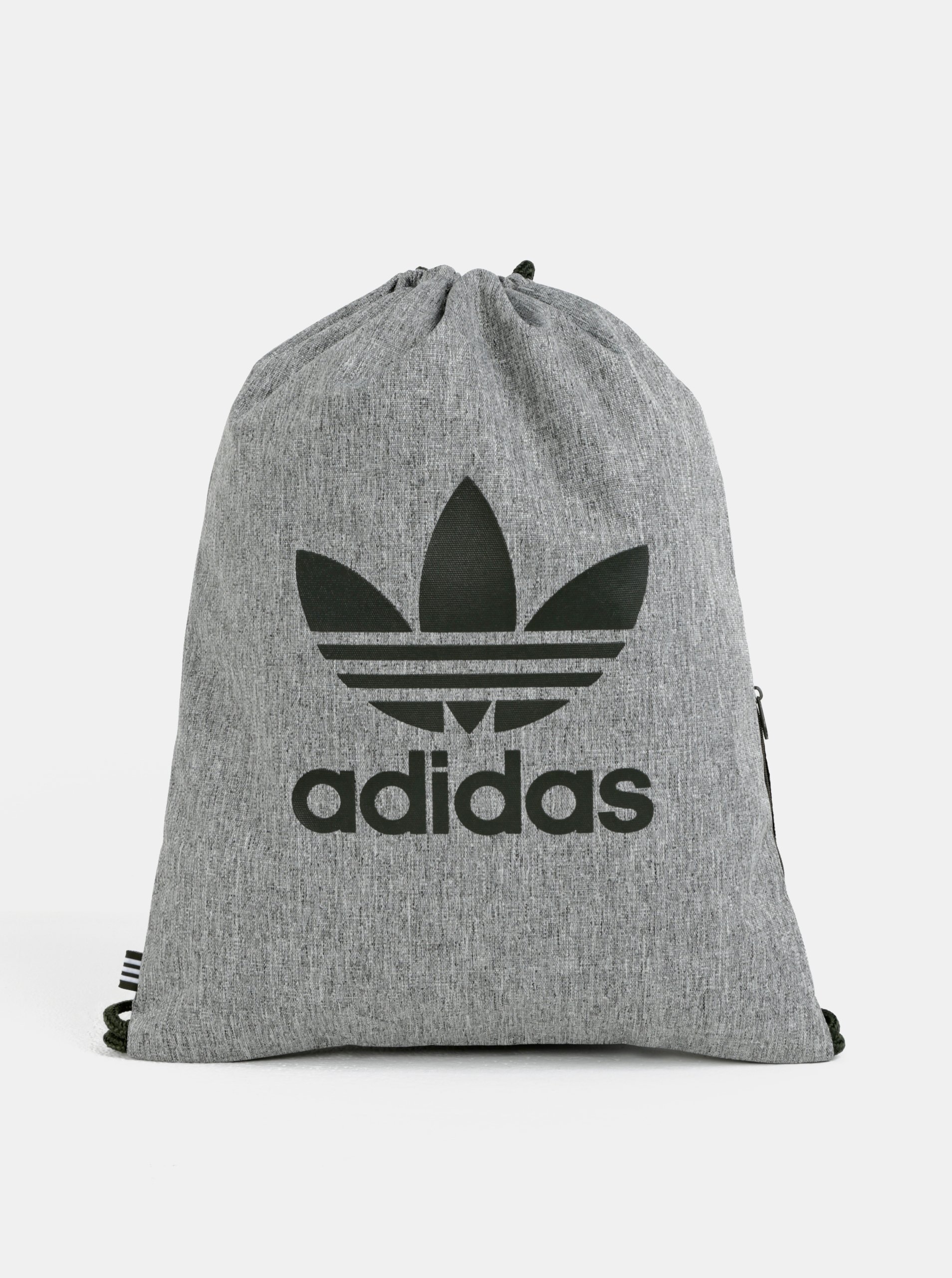 Šedý žíhaný vak s potiskem adidas Originals Šedý žíhaný vak s potiskem adidas Originals