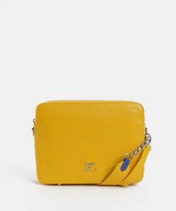 Žlutá kožená kabelka ELEGA