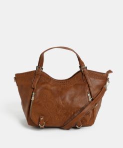 Hnědá kabelka s výšivkou Desigual Amber