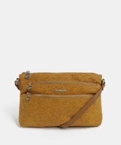 Hnědá kabelka s výšivkou Desigual Aquiles