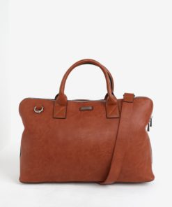 Hnědá koženková taška přes rameno Bobby Black