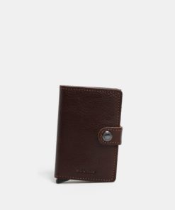 Hnědá pánská kožená peněženka s hliníkovým pouzdrem s RFID Secrid Miniwallet