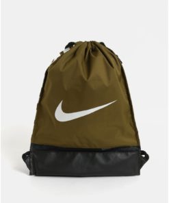 Khaki vak s potiskem a boční kapsou na zip Nike Braslia 17 l