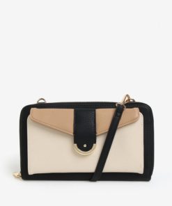 Krémovo-černé psaníčko s detaily ve zlaté barvě Bessie London