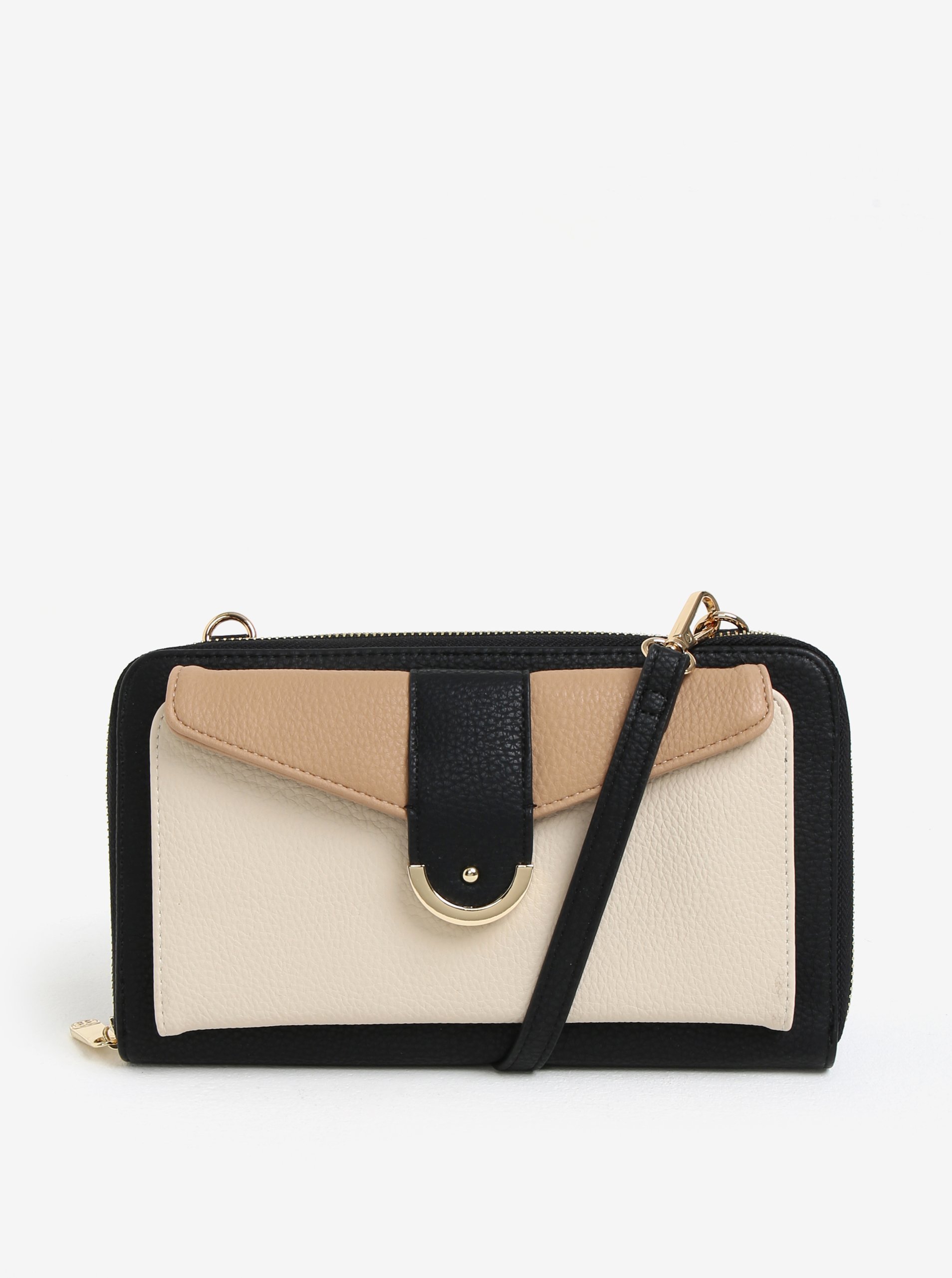 Krémovo-černé psaníčko s detaily ve zlaté barvě Bessie London Krémovo-černé psaníčko s detaily ve zlaté barvě Bessie London