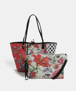 Krémový vzorovaný shopper s pouzdrem Desigual Tripatch