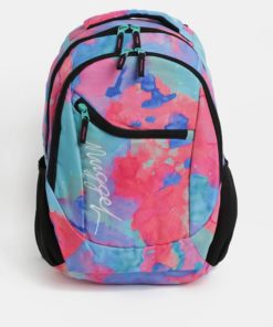 Modro-růžový vzorovaný batoh s výšivkou NUGGET 26 l