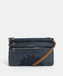 Modrá kabelka s výšivkou Desigual Aquiles