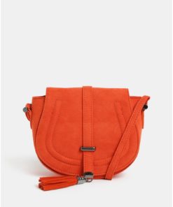 Oranžová crossbody kabelka v semišové úpravě s třásní Dorothy Perkins