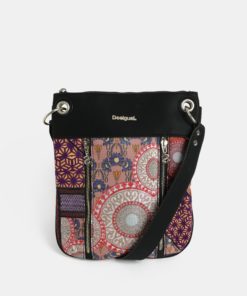 Růžovo-černá vzorovaná kabelka Desigual Slavia