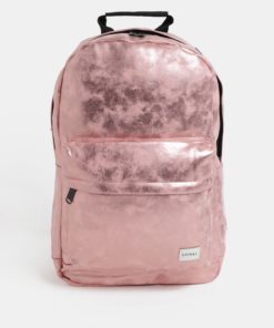 Růžovozlatý lesklý dámský batoh Spiral Core 18 l