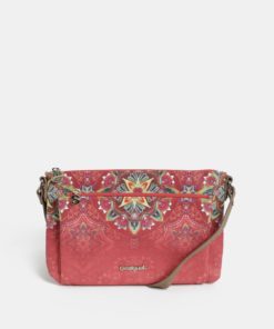 Růžová crossbody koženková kabelka Desigual Polaris