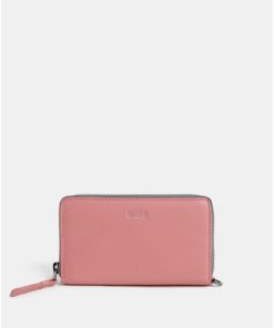 Růžová kožená malá peněženka BREE Issy 134