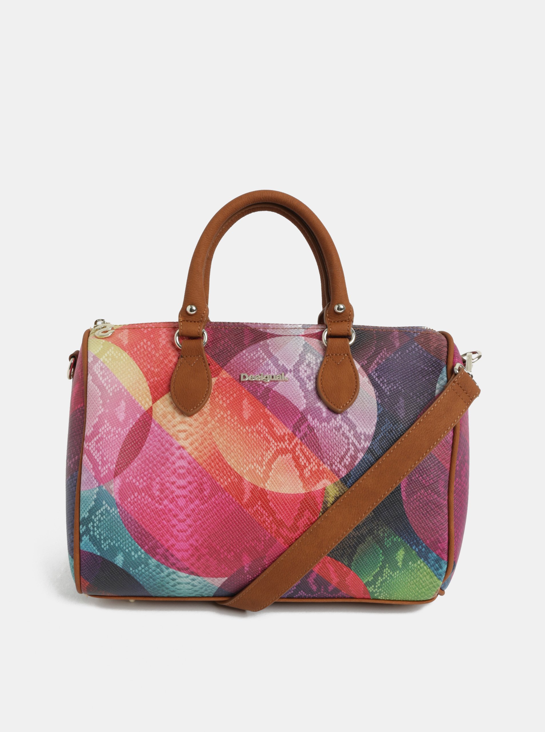 Růžová strukturovaná vzorovaná kabelka Desigual Mercury Růžová strukturovaná vzorovaná kabelka Desigual Mercury