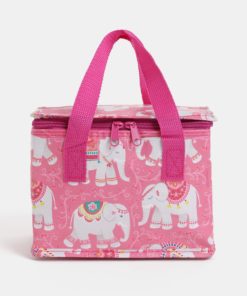 Růžová termotaška na jídlo s potiskem slonů Sass & Belle
