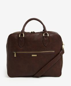 Tmavě hnědá taška na notebook Bobby Black 15“