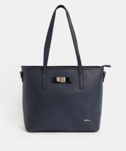 Tmavě modrá kabelka s detaily ve zlaté barvě Hampton