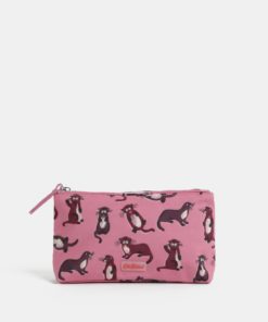 Tmavě růžová vzorovaná kosmetická taška na zip Cath Kidston