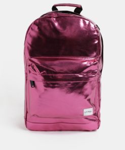 Tmavě růžový dámský lesklý batoh Spiral Platinum 18 l