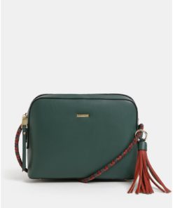 Tmavě zelená crossbody kabelka se střapcem Gionni Rosemarin