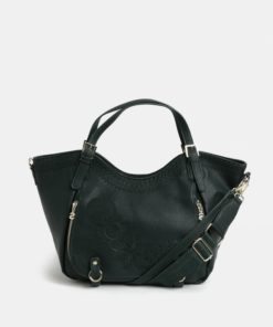 Tmavě zelená kabelka s výšivkou Desigual Amber