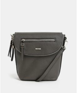 Tmavě šedá kabelka/batoh s detaily ve stříbrné barvě Gionni Iris