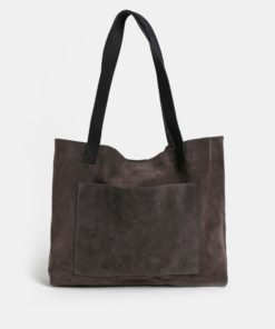 Tmavě šedý semišový shopper WOOX