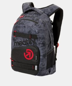 Tmavě šedý vzorovaný batoh s penálem 2v1 Meatfly 22 l