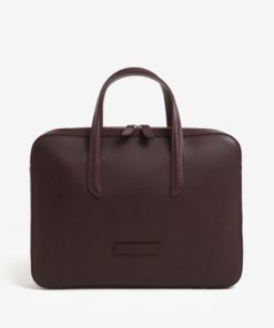 Vínová dámská kožená taška na notebook ELEGA Lester