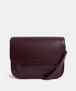 Vínová kožená crossbody kabelka BREE Cambridge 7