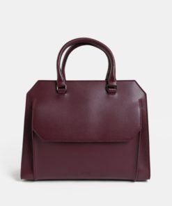Vínová kožená kabelka s kapsou BREE Cambridge 13