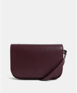 Vínová malá kožená crossbody kabelka BREE Cambridge 15