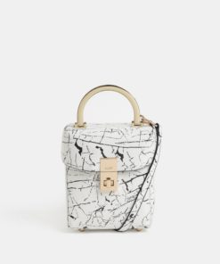 Černo-bílá malá koženková kabelka ALDO