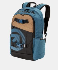 Černo-modrý batoh s potiskem a penálem Meatfly 20 l