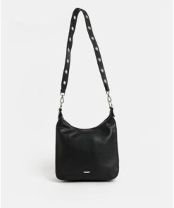 Černá crossbody kabelka s detaily ve stříbrné barvě Gionni Camellia