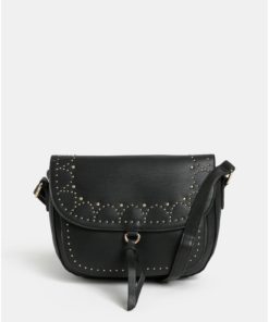 Černá crossbody kabelka s detaily ve zlaté barvě Dorothy Perkins
